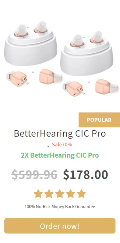 Better Hearing CIC Pro offer price 
